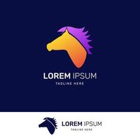 Abstract head horse gradient logo design vector