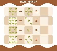 How many cartoon olive. Counting game. Educational game for pre shool years kids and toddlers vector