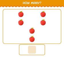 How many cartoon apple. Counting game. Educational game for pre shool years kids and toddlers vector