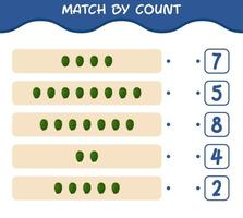 Match by count of cartoon soursop. Match and count game. Educational game for pre shool years kids and toddlers vector