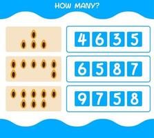 How many cartoon papaya. Counting game. Educational game for pre shool years kids and toddlers vector