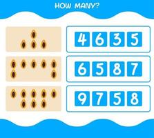 How many cartoon papaya. Counting game. Educational game for pre shool years kids and toddlers vector