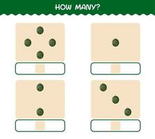 How many cartoon watermelon. Counting game. Educational game for pre shool years kids and toddlers vector