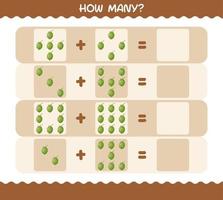 How many cartoon coconut. Counting game. Educational game for pre shool years kids and toddlers vector
