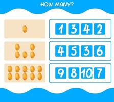 How many cartoon starfruit. Counting game. Educational game for pre shool years kids and toddlers vector