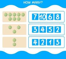 How many cartoon melon. Counting game. Educational game for pre shool years kids and toddlers vector