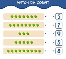 Match by count of cartoon lime. Match and count game. Educational game for pre shool years kids and toddlers vector