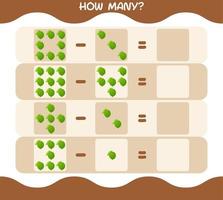 How many cartoon lime. Counting game. Educational game for pre shool years kids and toddlers vector