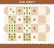 How many cartoon white grape. Counting game. Educational game for pre shool years kids and toddlers vector