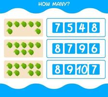 How many cartoon lime. Counting game. Educational game for pre shool years kids and toddlers vector