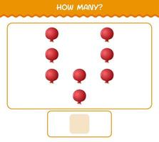 How many cartoon pomegranate. Counting game. Educational game for pre shool years kids and toddlers vector