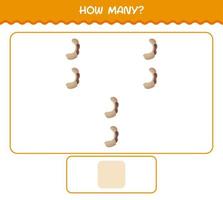 How many cartoon tamarind. Counting game. Educational game for pre shool years kids and toddlers vector