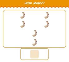 How many cartoon tamarind. Counting game. Educational game for pre shool years kids and toddlers vector