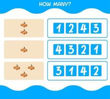 How many cartoon loquat. Counting game. Educational game for pre shool years kids and toddlers vector