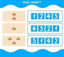 How many cartoon loquat. Counting game. Educational game for pre shool years kids and toddlers vector