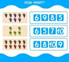 How many cartoon fruits. Counting game. Educational game for pre shool years kids and toddlers vector