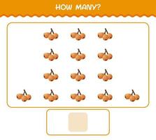 How many cartoon loquat. Counting game. Educational game for pre shool years kids and toddlers vector