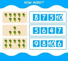 How many cartoon white grape. Counting game. Educational game for pre shool years kids and toddlers vector