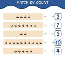 Match by count of cartoon elderberry. Match and count game. Educational game for pre shool years kids and toddlers vector