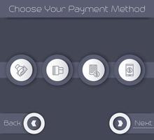 Choose Your Payment Method, web page template in gray, vector illustration