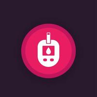 Glucose meter, glucometer round icon vector