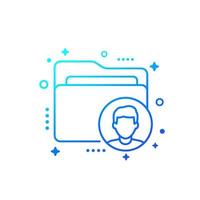 Personal data folder vector line icon