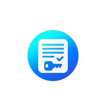 protección de documentos, icono de seguridad con una llave vector