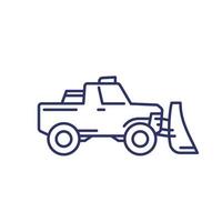 snowplow line icon with pickup truck vector