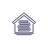 underfloor heating line icon with a house vector