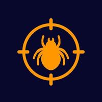 pest control icon with a bug, vector