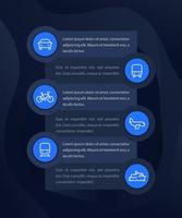 Transport and public transportation infographics design with line icons vector