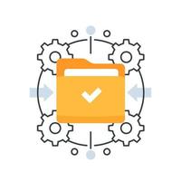 project management vector icon with folder