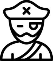 ilustración de vector de hombre pirata en un fondo. símbolos de calidad premium. iconos vectoriales para concepto y diseño gráfico.