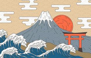 Japanese Element Background vector