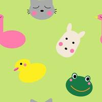 Funny animals seamless pattern vector