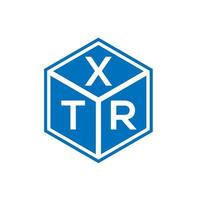 diseño de logotipo de letra xtr sobre fondo blanco. concepto de logotipo de letra de iniciales creativas xtr. diseño de letras xtr. vector