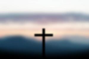 blurry crosses at sunset photo