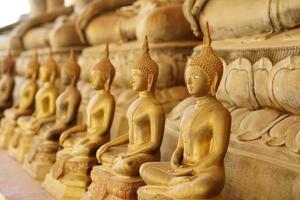 Buddha statues are arranged beautifully. photo