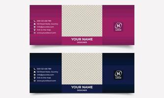 Email signature template. Business signature e-mail design or email footer. vector