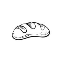 Loaf of bread thin black lines on a white background - Vector