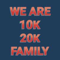 we are 10k family, we are 20k family retro vintage Celebrating 10000 or 20000 followers vintage,retro design. Vector illustration.