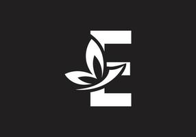 this is a creative letter e added butterfly logo vector