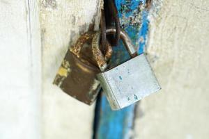 The door uses two key locks. photo