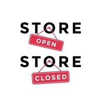 A business sign that says open and close pictures of various business opening and closing signs vector