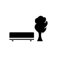 icono del parque. asiento, árbol. estilo de icono de glifo. silueta. adecuado para el símbolo del jardín. diseño simple editable. vector de plantilla de diseño