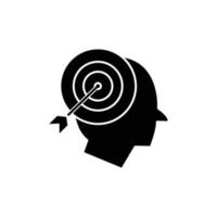 Mission target icon. head with target. glyph icon style. suitable for Web page templates. business website icon. simple design editable. Design template vector