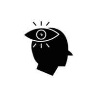 Vision idea icon. head with vision. glyph icon style. suitable for Web page templates. business website icon. simple design editable. Design template vector