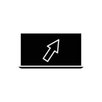 Start up icon. screen arrow arrow. glyph icon style. suitable for web page templates. simple design editable. Design template vector