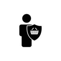 icono de compras. personas con carrito de compras. adecuado para el símbolo de compras. estilo de icono de glifo. silueta. diseño simple editable. vector de plantilla de diseño