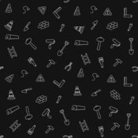 construction icons pattern. seamless doodle pattern with tools for construction. vector illustration on the theme of construction